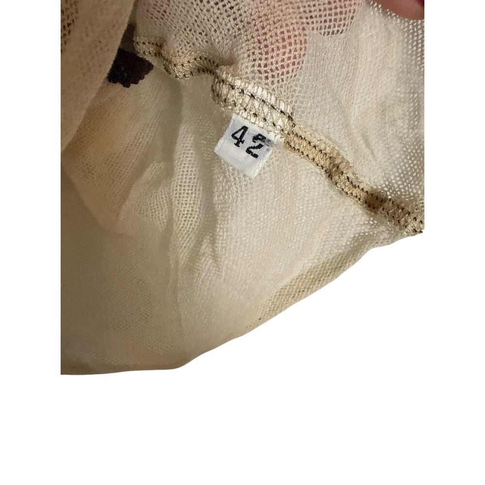 Vintage Cream Crochet Racerback Cropped Coquette Beach Tank Top Size S - Picture 5 of 7